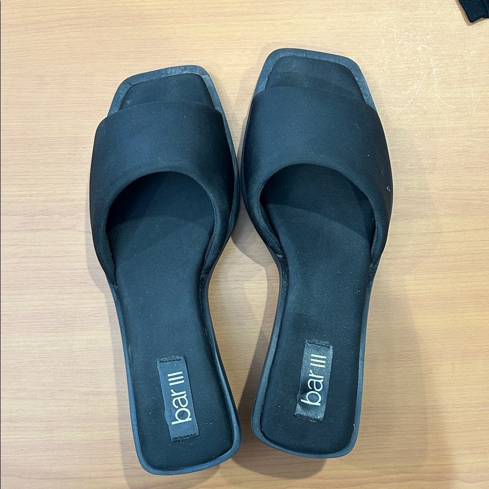 Bar III Women's Elegant Black Mules